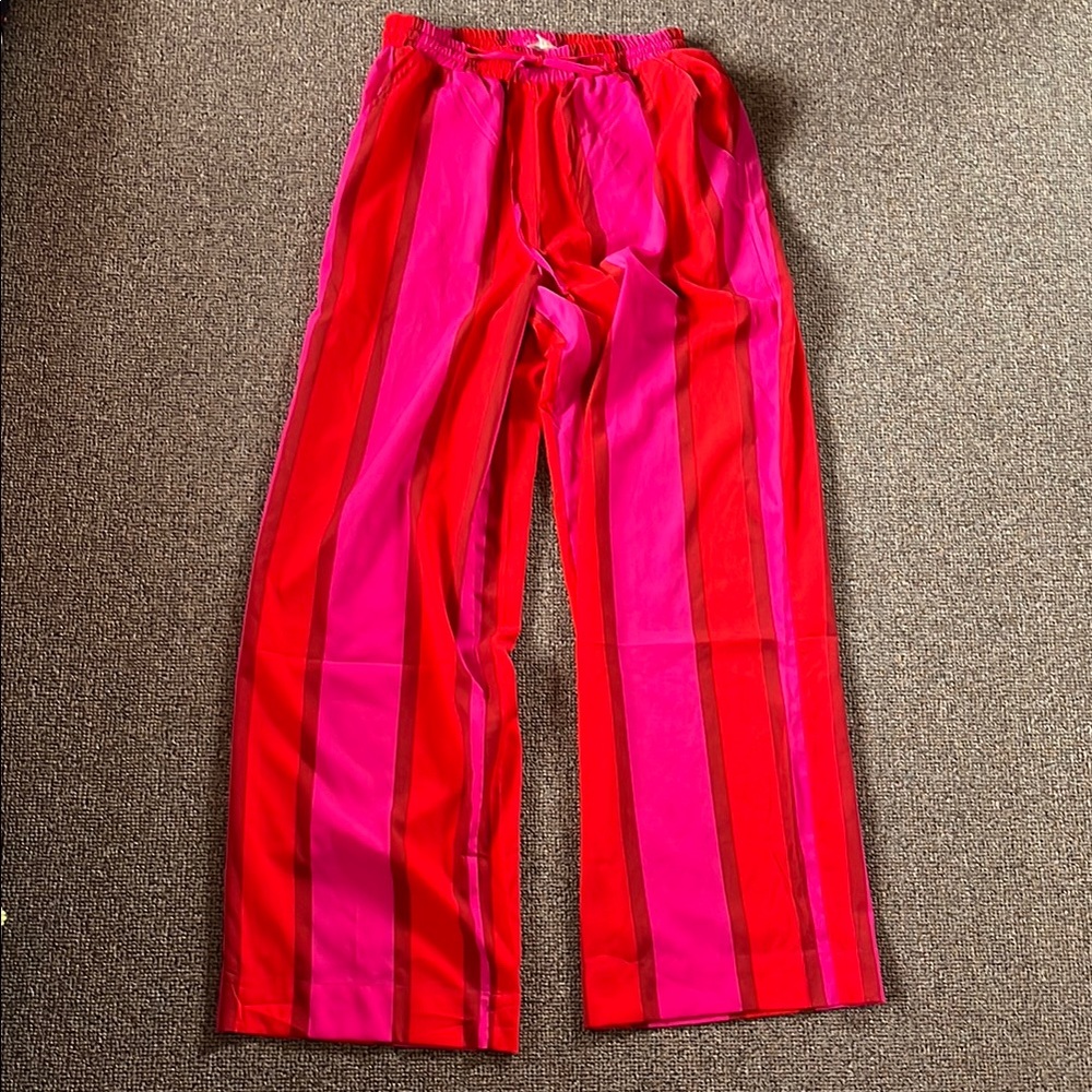 Buffalo David Bitton Red and Pink Wide Leg Pants
